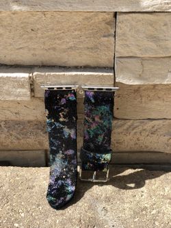 “Galaxy” Metallic Leather Apple Watch Band
