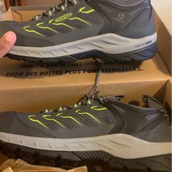 Gray And Green Keen Work Shoes