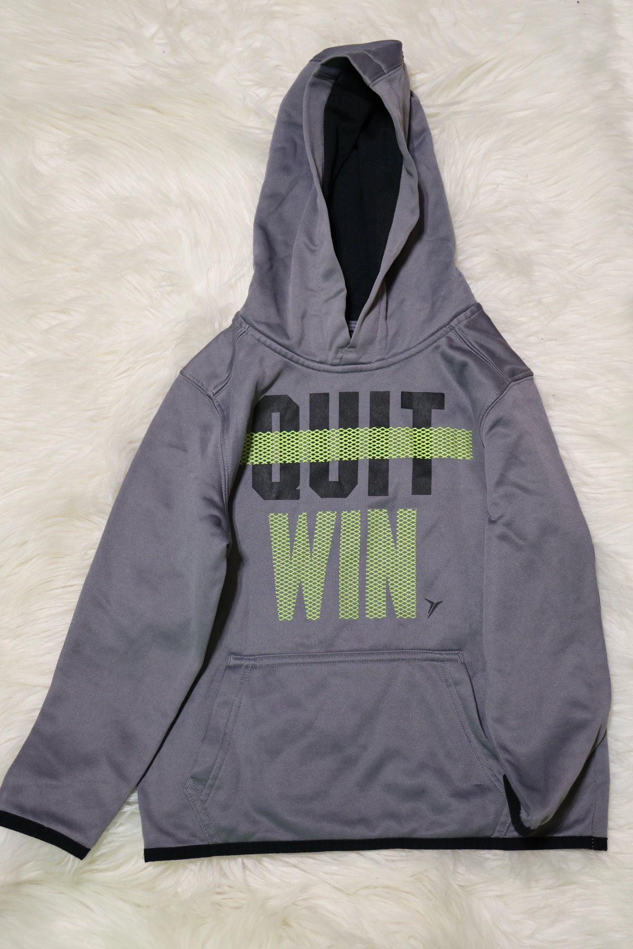 Old Navy Active Gray Hoodie with Neon Yellow Logo