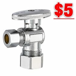 Compression Angle Stop Ball Valve 1/2" x 3/8" – 1/4 Turn