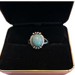 Turquoise And Silver Ring Size 6 1/2