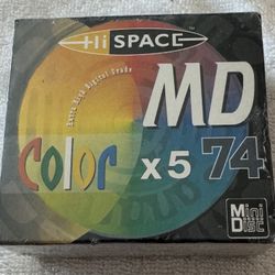 *New Hi Space Minidisc MD 74 Min -5 Pack