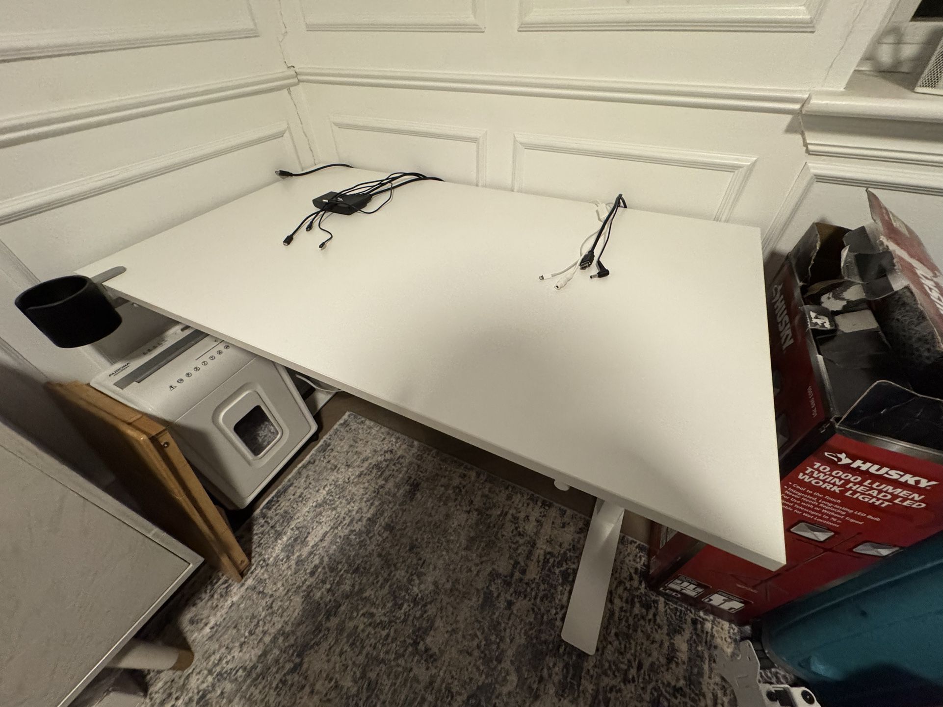 IKEA Trotten Sit Stand Desk - with Custom Added wire manager