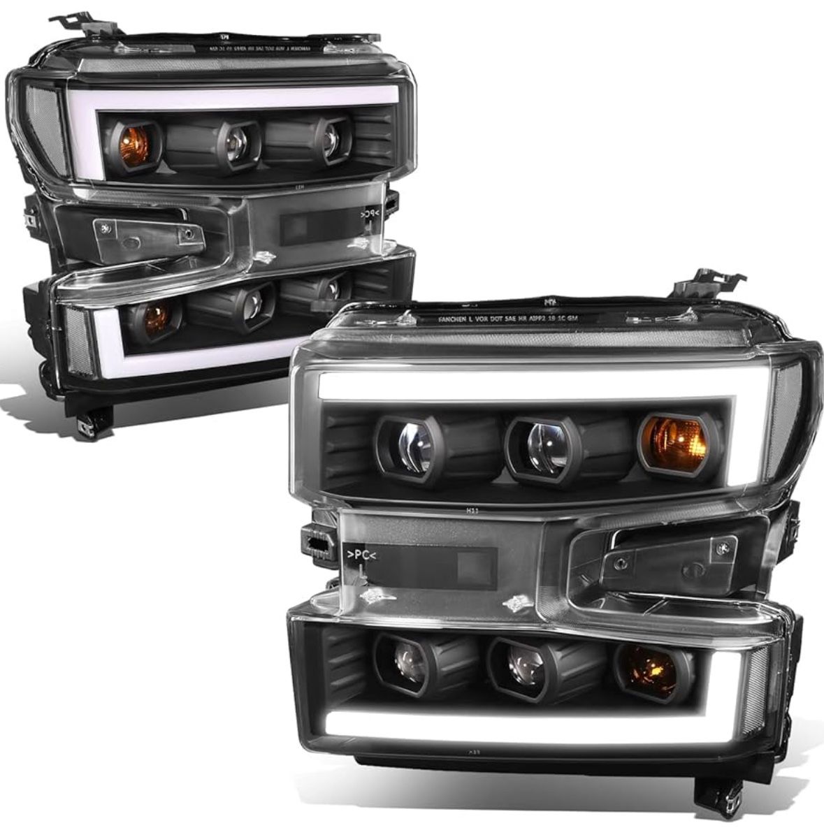 2019 - 2022 Chevy Silverado Headlight LED Projector Sequential Farros Luces Micas LED 