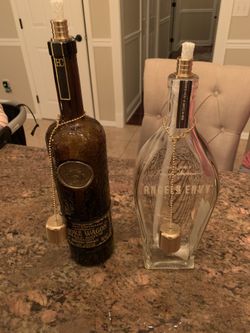 Whiskey Bottle Tiki Torches