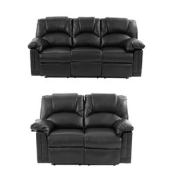 Black Recliner Sofa & Recliner Loveseat 