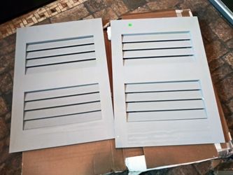 Louvered Ashville Shutters in Popular Primed Grey