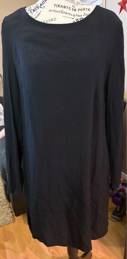WAYF Nordstrom Black Long Sleeve Staple Dress Sz medium 100% Viscose Made in USA