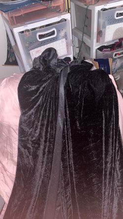 Black Hooded Velvet Robe