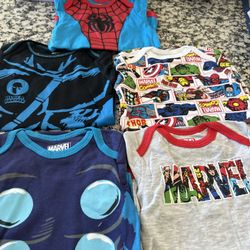 Marvel Baby Bodysuits 3-6 Months Lot of 6