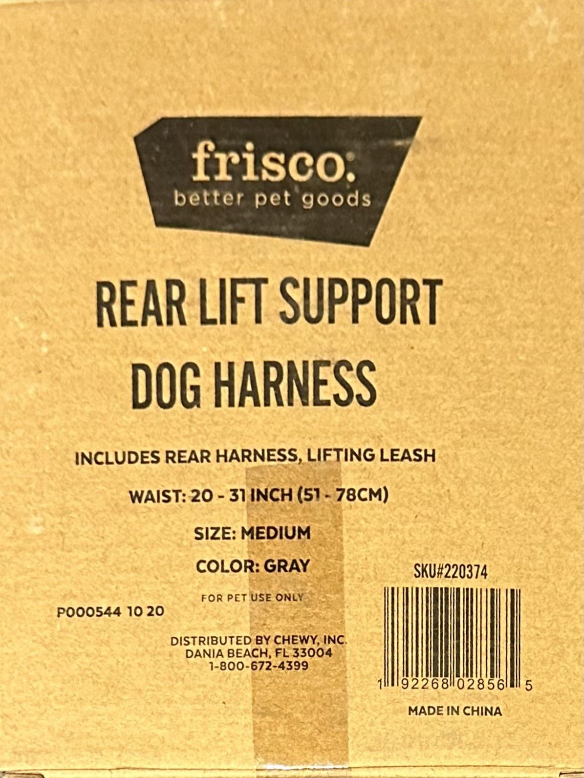 Rear Lift, Support, Dog Harness