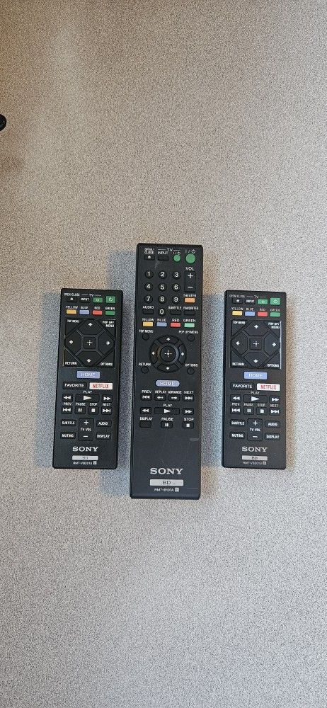 Sony Bluray/Dvd Player Remotes ,2 With Netflix Button