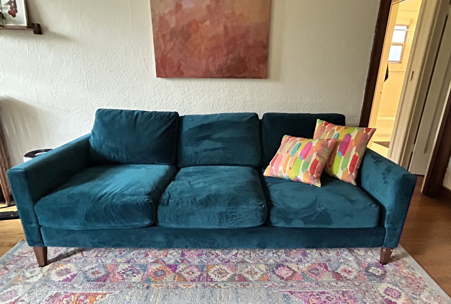 Couch - Teal Velvet
