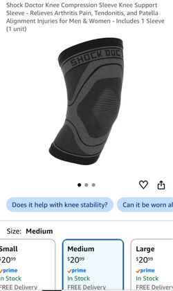 Shock Doctor Knee Compression Sleeve Size Medium – Model 2060