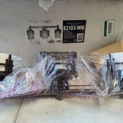 Designers Fountain Mission Ridge 3 Light Bathroom Vanity Light Fixture In Warm Mahogany