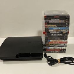 Sony PlayStation 3 Console 320GB PS3 Slim Black CECH-3001B Games TESTED WORKS