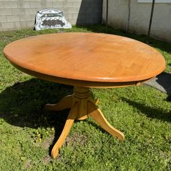 Round wood kitchen table with chairs