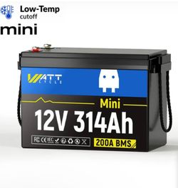 WattCycle 12V 314Ah Mini Basic LiFePO₄ Battery – Compact Size, High Capacity