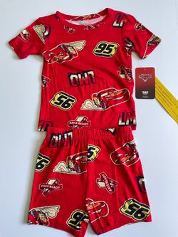 3T Toddler Boys Disney Pixar Cars Lightning McQueen Pajama Short Set Sleepwear