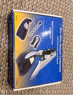 AdVantage AD-1518 Zinc Alloy Deluxe Corkscrew Set — New in Box