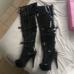 Black Patent leather Boots