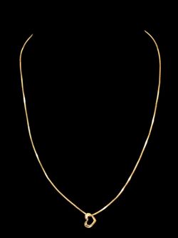 16" Gold necklace with heart pendant #32584