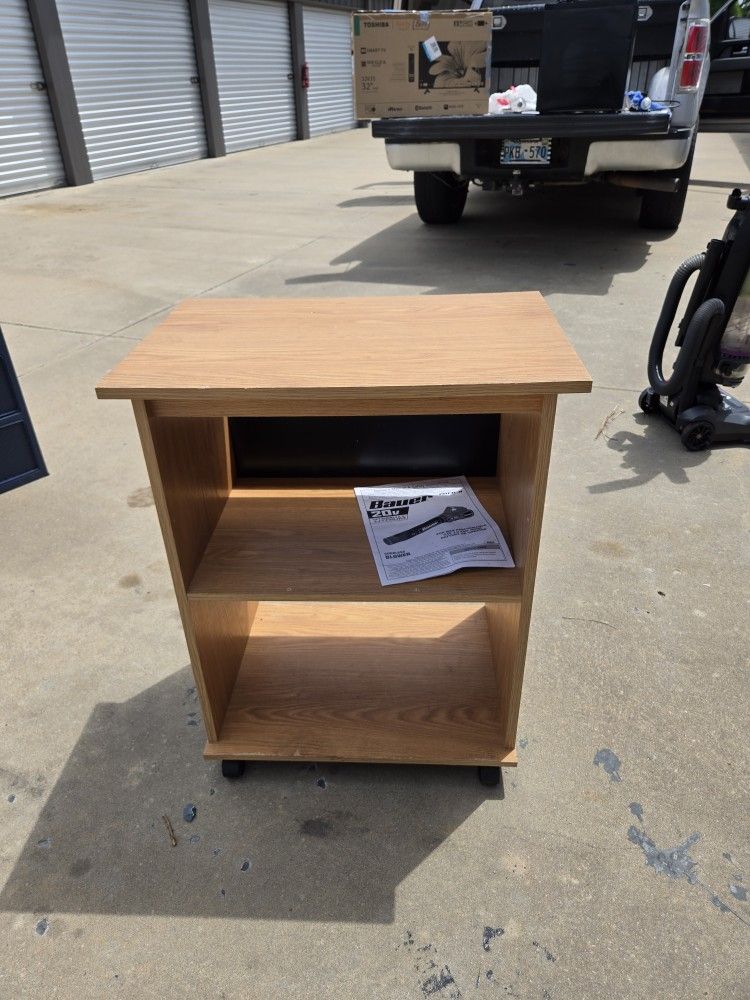 Microwave table on wheels