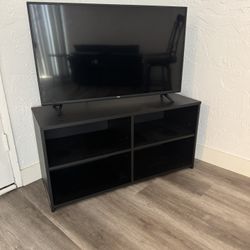 Black TV Stand – Minimalist Storage Shelf