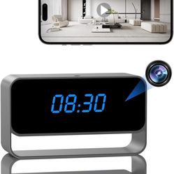 Hidden Camera Clock, FHD 1080P Spy Camera, WiFi Nanny Cam for Home Indoor Security, Discreet Wireless Cam