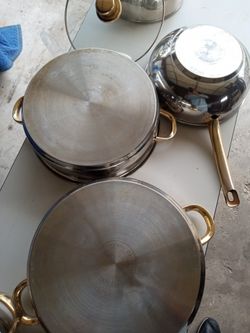 EKCO FLINT STAINLESS STEEL radiant heat core USA. POTS AND PANS MOST WITH  LID. Obo for Sale in Adelanto, CA - OfferUp