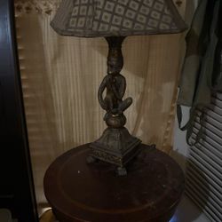 Vintage Lamp With Monkey 