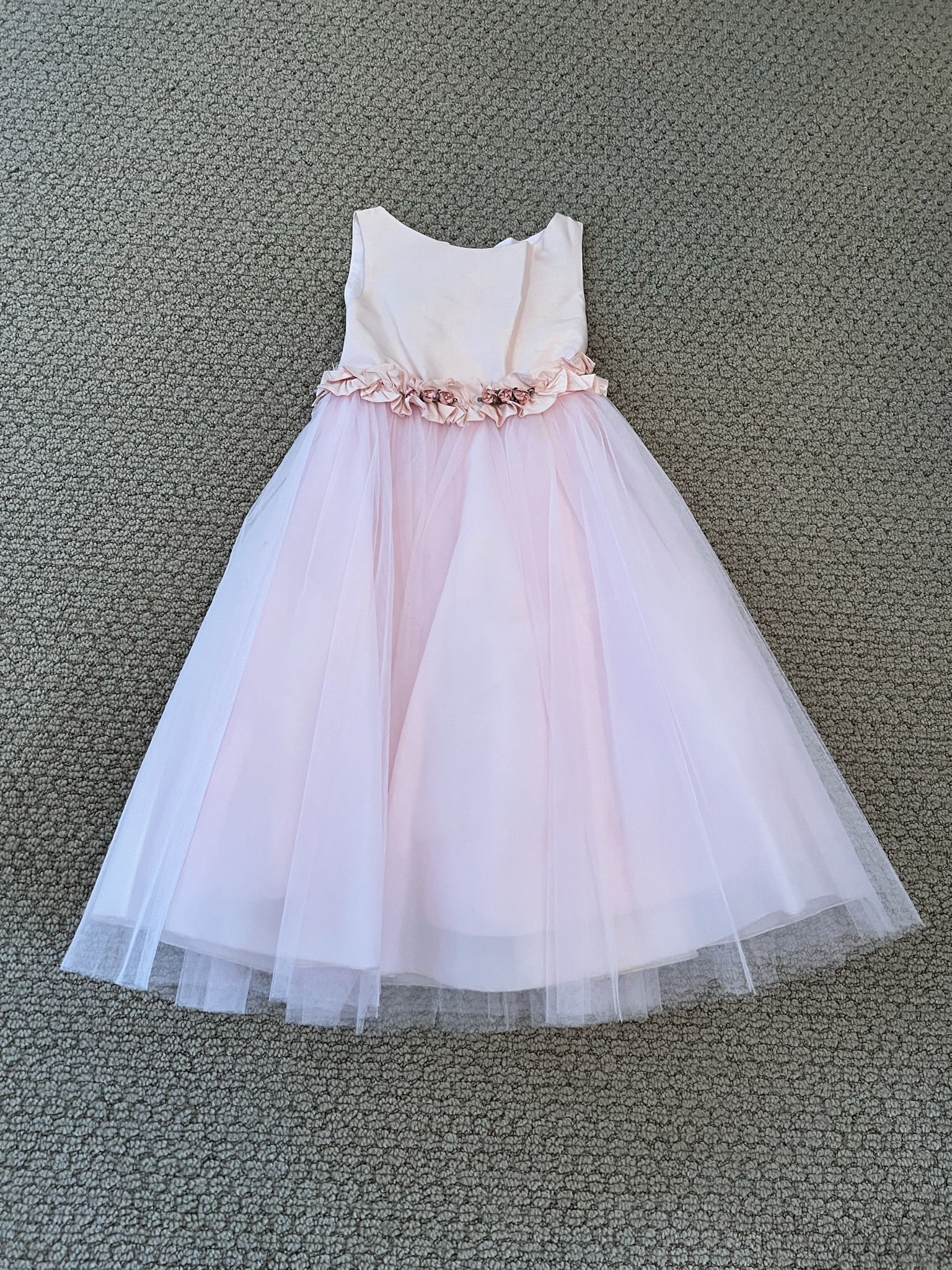 Pink Silk And Tulle Flower Girl Dress Size 3-4