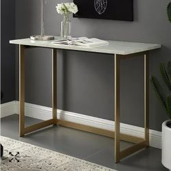 Faux Marble Desk Console Table