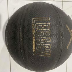 Nike Jordan Legacy Basketball Size 7 29.5" Black With Gold Color Trim