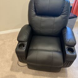 BLACK HEATED RECLINER 
