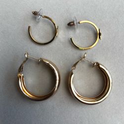 2 Pairs of Hoop Earrings