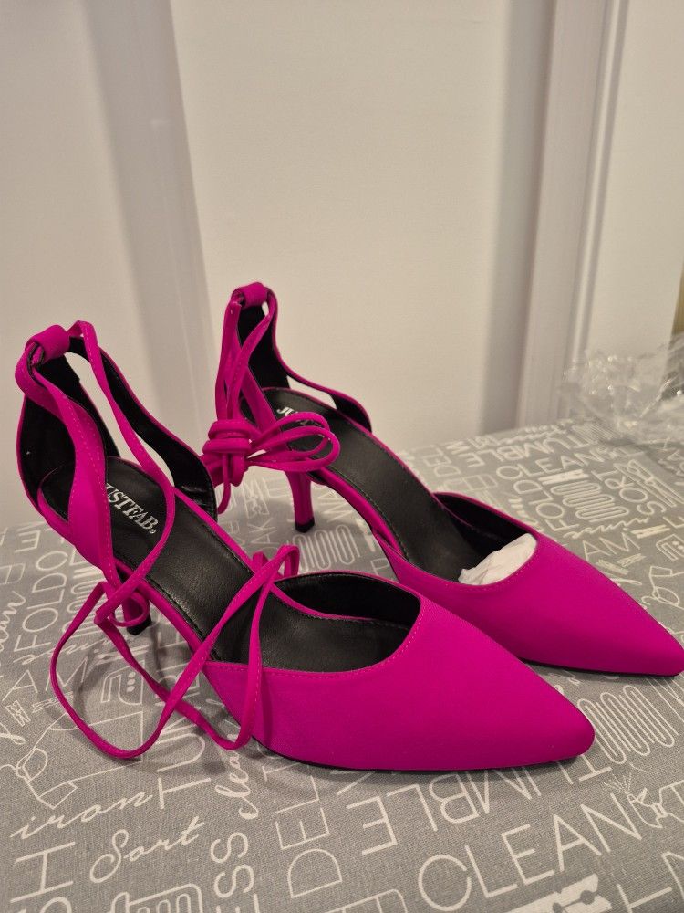 Hot Pink Suade Shoes Sz 8.5