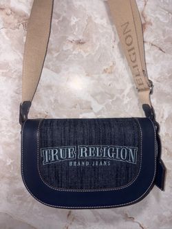 True Religion navy blue denim crossbody bag