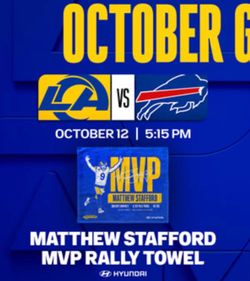 Rams vs bills ( Matt Stafford mvp towel ) face value!