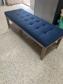 Wood and fabric bench