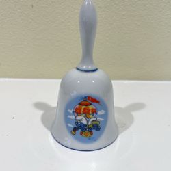 1982 Vintage Smurfs Porcelain Bell Hot Air Balloon - Wallace Berrie & Co .