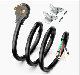 4 Prong Dryer Cord, 5FT 30A Pure Copper, NEMA 14-30P, ETL Listed 125/250V 10 Gauge appliance cord with 4-wire eyelet connectors and pure copper condu