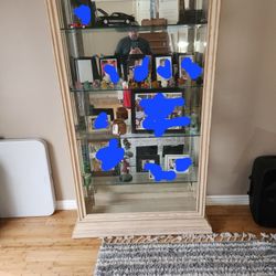 Solid Wood And Glass Curio Cabinet
