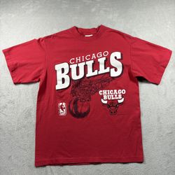 Vintage 1992 Chicago Bulls Men’s L Red Single stitch Back 2 Back Champions #1963