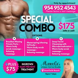 Spa treatments combo 3 treatments $175