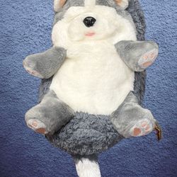 SNEAK A PEEK HUSKY HIDEAWAY PLUHS 12” STUFFED DOG.