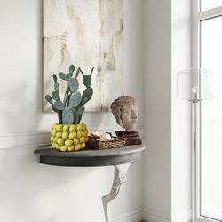 Half Moon Vintage Wood Table 