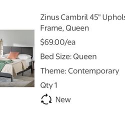 Queen Size Bedframe Grey