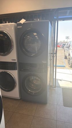 Electrolux® -300 Series Denim Blue Gas Laundry Center, 4.4 Cu. Ft Washer, 8 Cu. Ft. Dryer Tower (Warranty Available)
