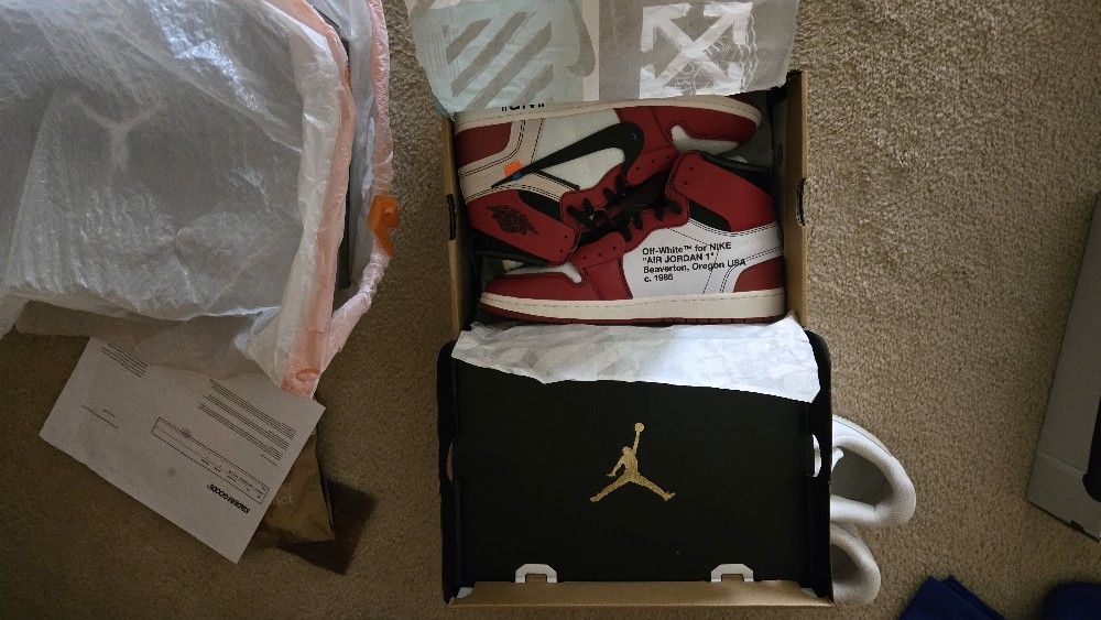Size 12 Air Jordan 1 Retro High OG Off-White Chicago 